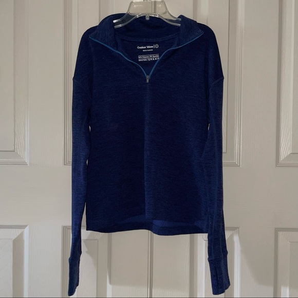 Outdoor Voices Navy Fleece Half Zip Pullover - Picture 2 of 4